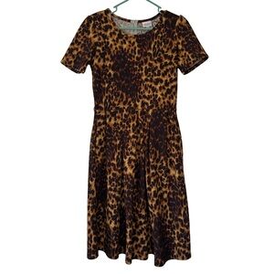 3/$20 LuLaRoe Brown Leopard Print Midi Dress